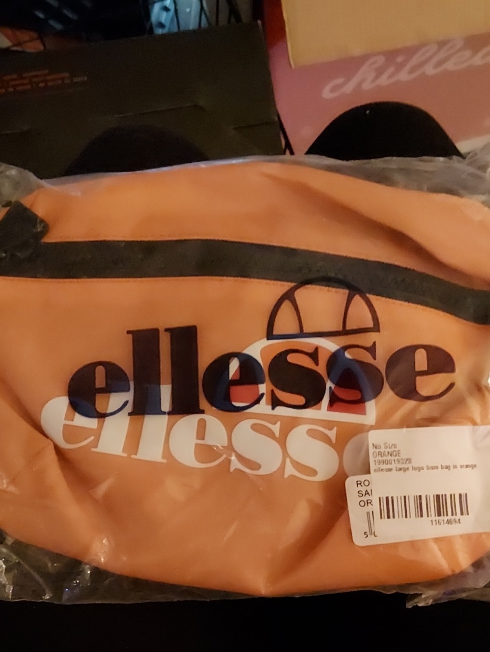 Ellesse Orange Crossbody Bag with Navy Logo